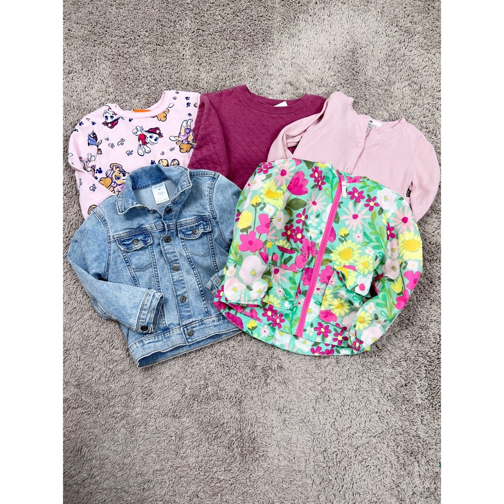 Toddler Girls Lot of 5 Jacket & Sweatshirts Sz 4T